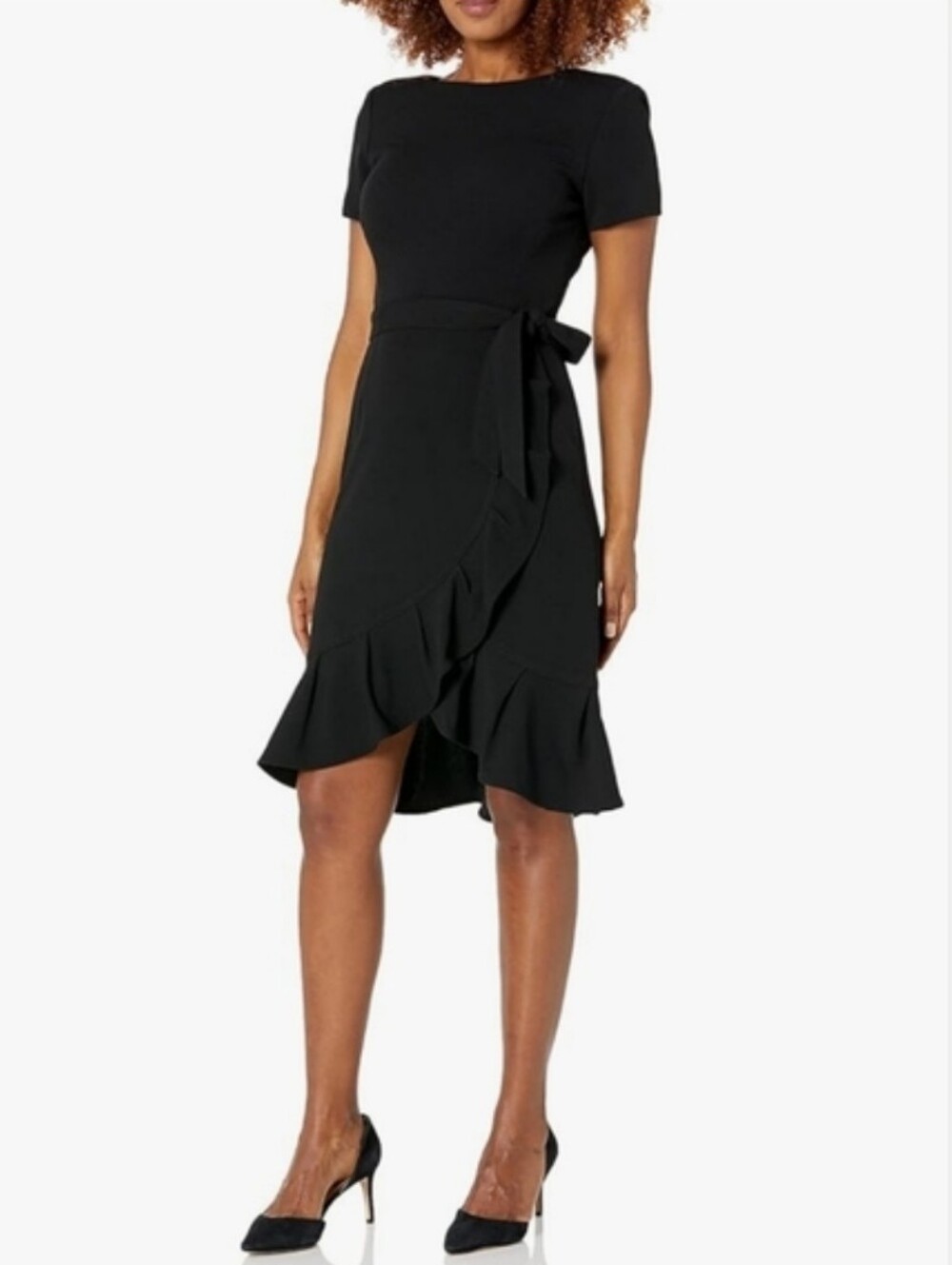 Calvin Klein Crepe Ruffle Sheath Dress